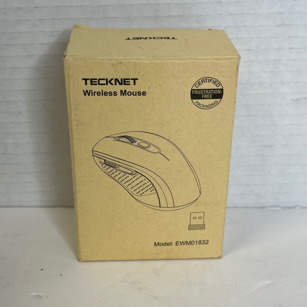 TeckNet Wireless Mouse EWM01832 Black 2.4G USB Nano Receiver Optical‎ Ergonomic